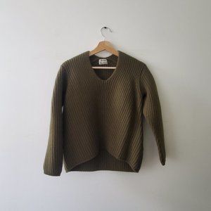 Acne Deborah 100% Wool Sweater, XXS fits XS or S - Green